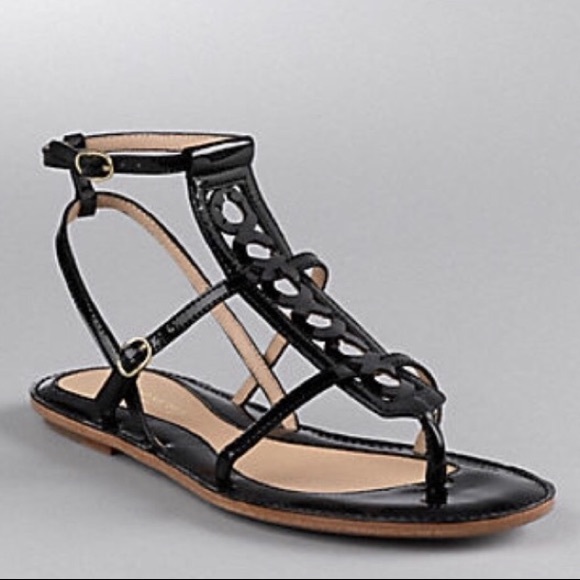 Coach Shoes - Coach Geralynn Black Patent Leather Sandals Size 9
